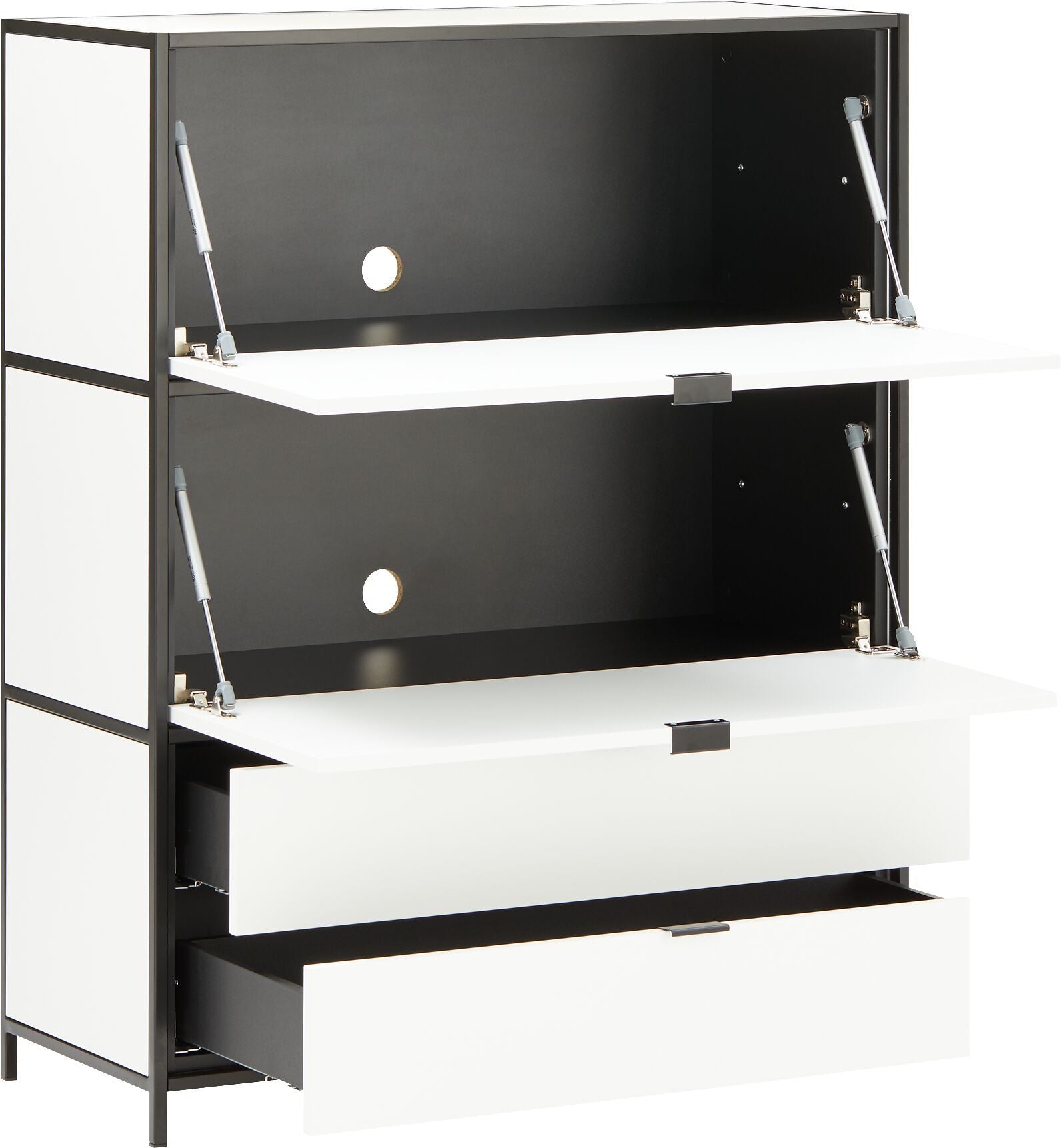 SEVEN Highboard - Weiss / B: 93.2 cm x T: 39.0 cm x H: 116.0 cm