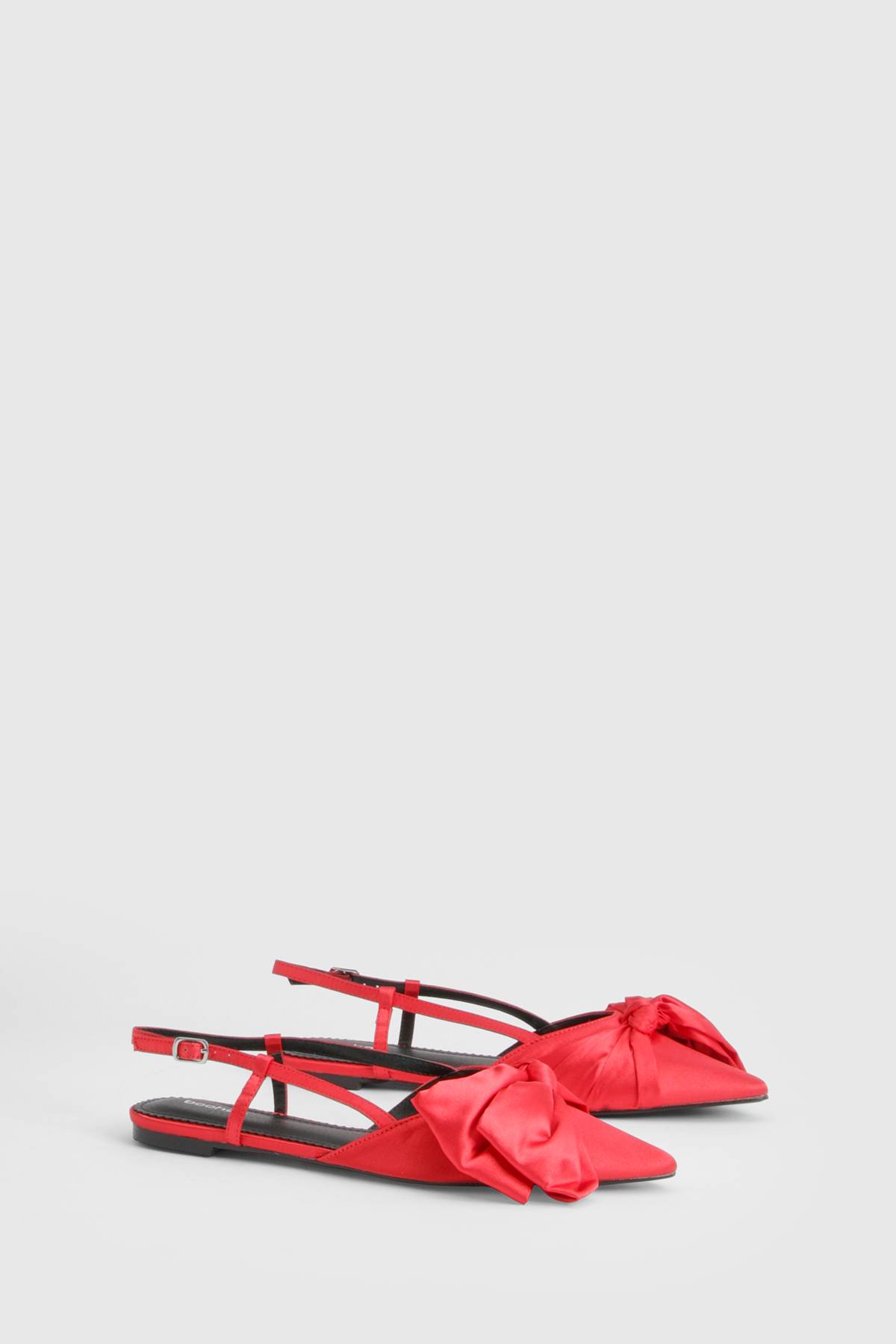 boohoo Ballerines Pointues Premium avec Détail Nœud