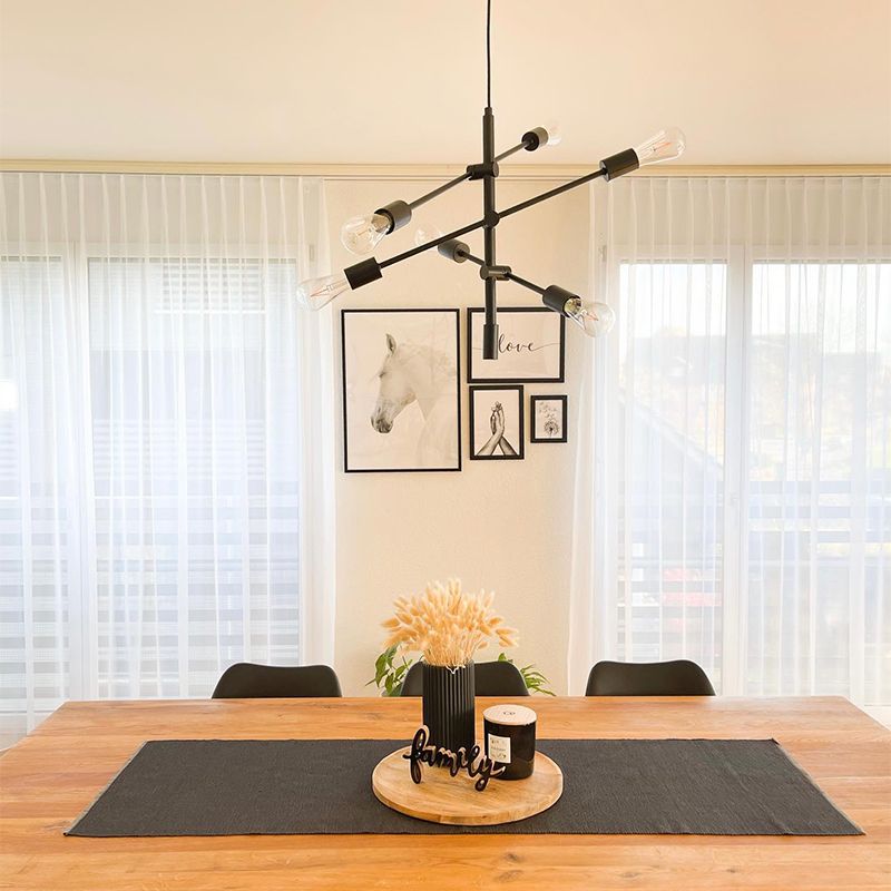 Industriële hanglamp zwart 6-lichts - Sydney