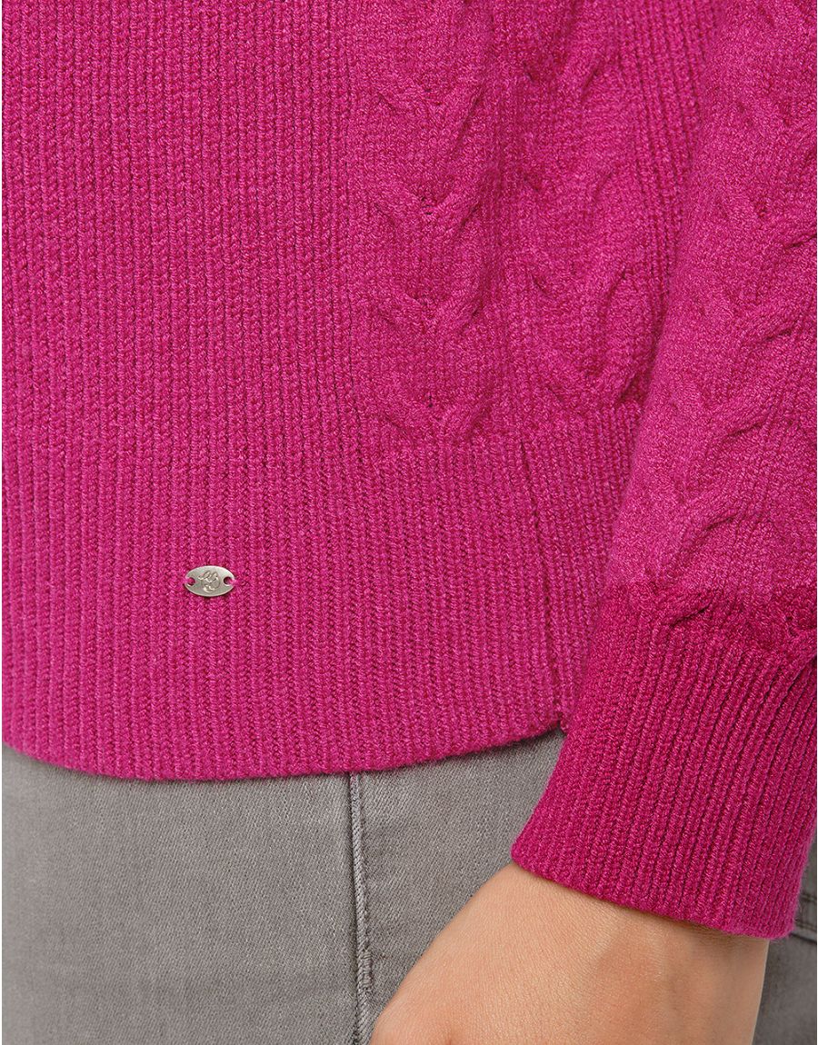 Pull doux prune torsades