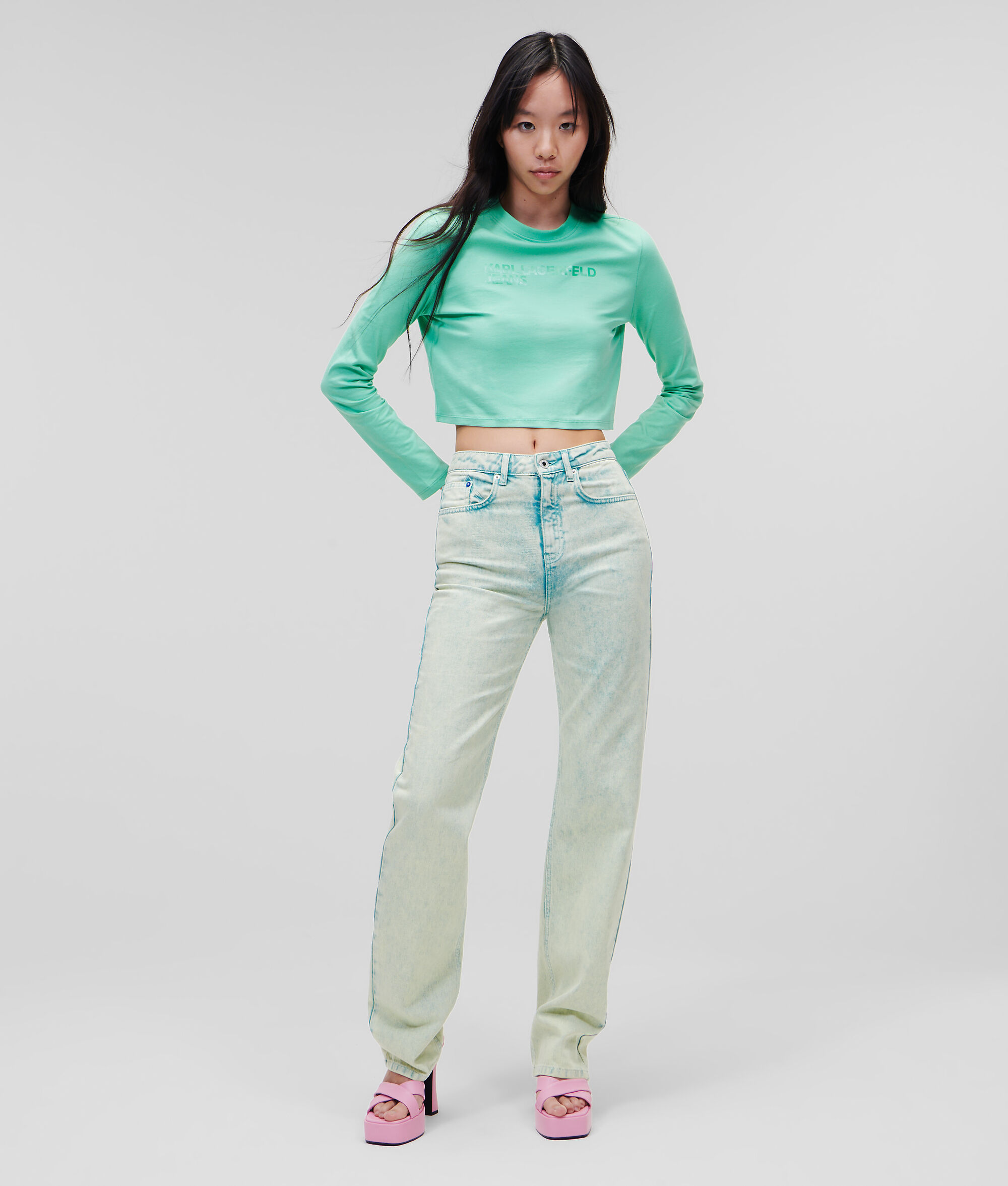 T-SHIRT MANCHES LONGUES KLJ CROPPED
