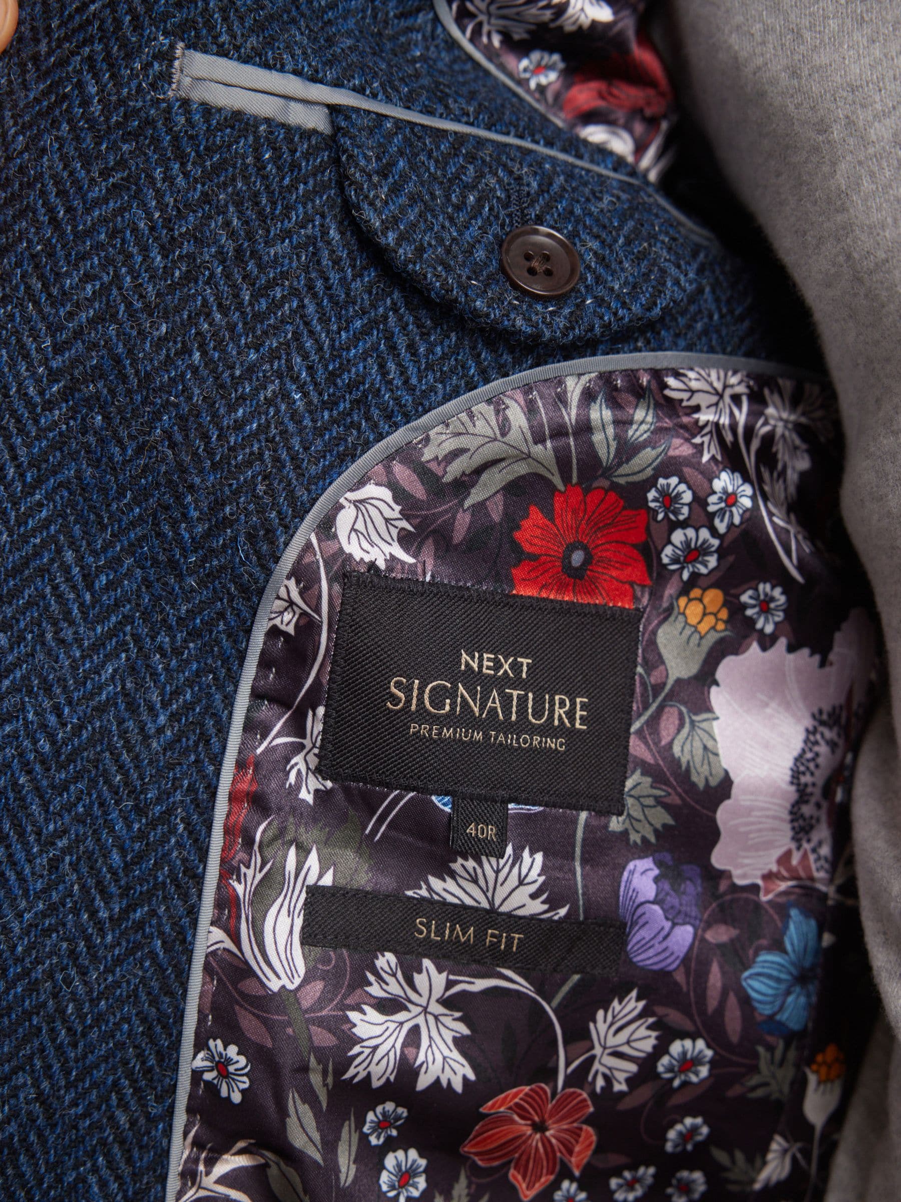 Blauw - Signature - Harris tweed Britse wollen blazer