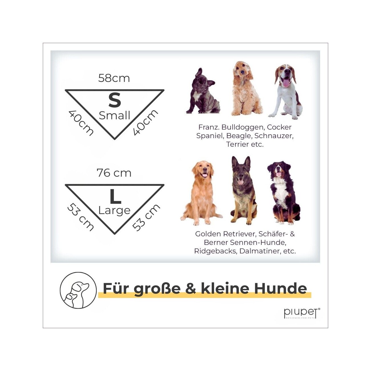 PIUPET Hundehalstuch-Set orange/ grau S