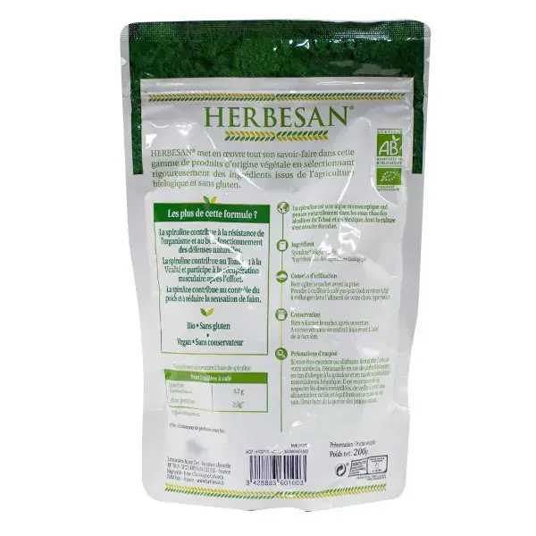Herbesan Superfood Spirulina Orgânica 200g