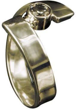 Gouden asring met steen 705