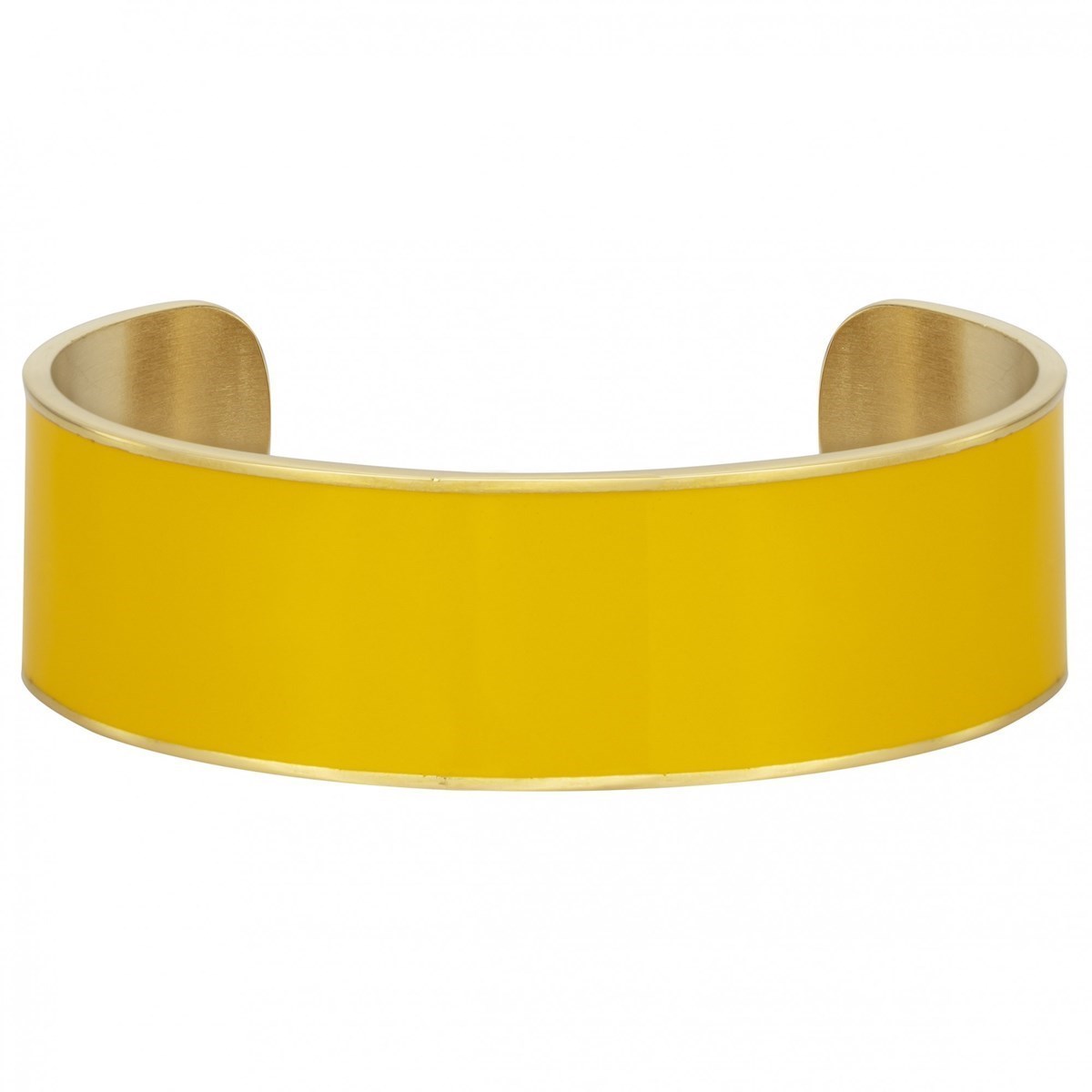 Jonc ouvert en Acier 316L et laque/résine - jaune brillant
