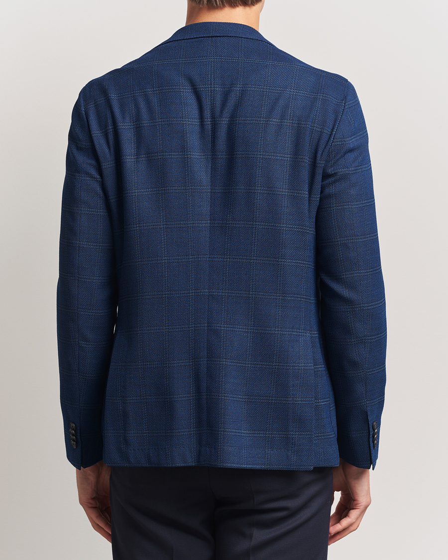BOSS BLACK Hanry Wool Checked Blazer Dark Blue