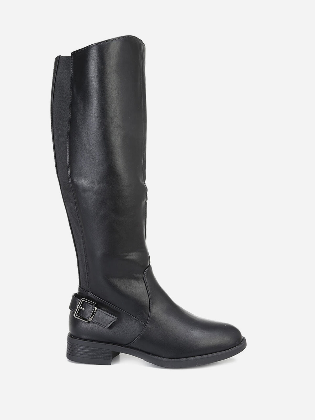 Bottes cavalières à boucle- Noir