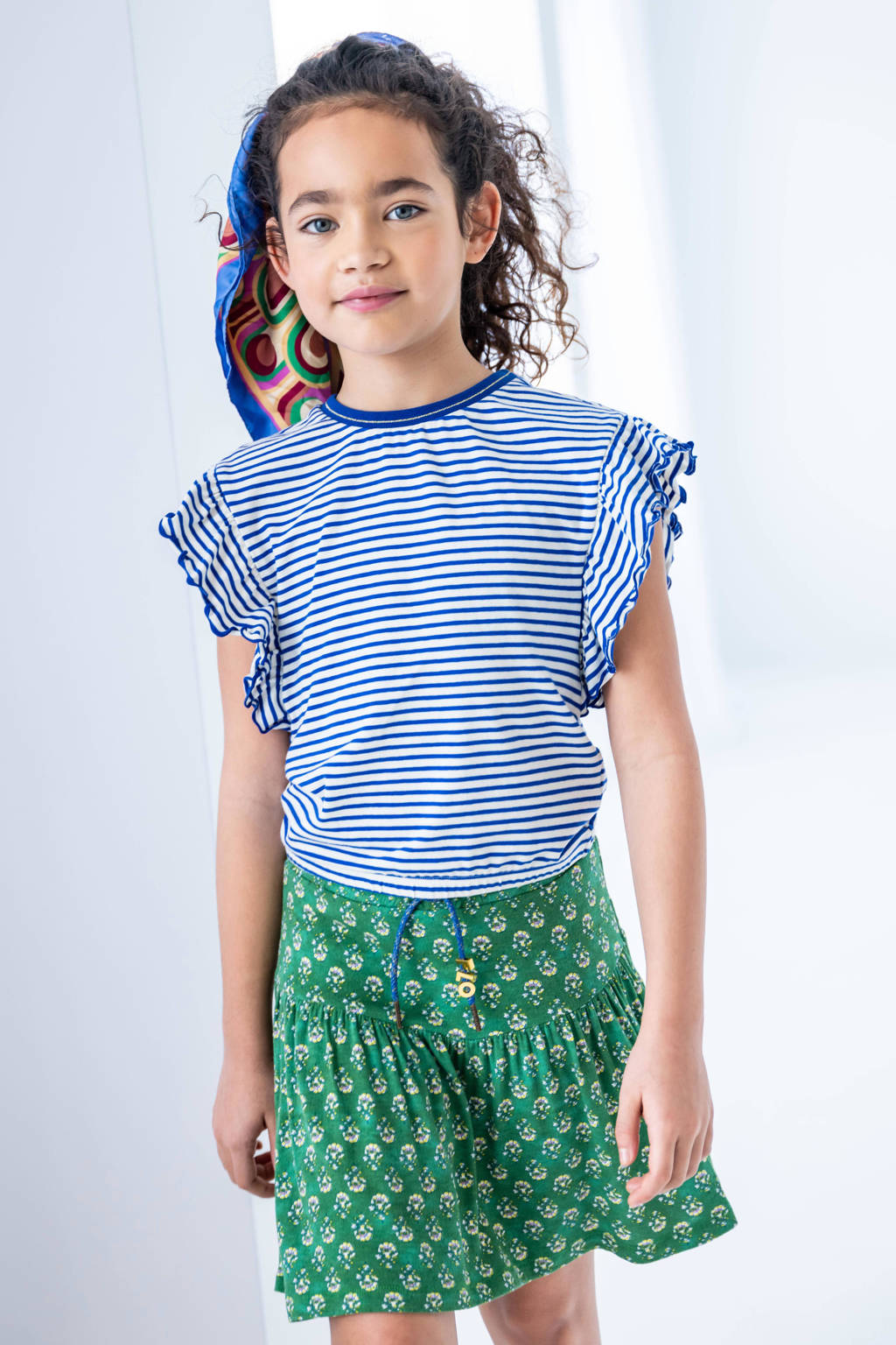 Like Flo gestreept T-shirt blauw/wit