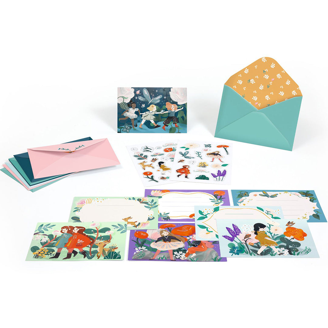 djeco verjaardagsuitnodigingen garden friends - 8st