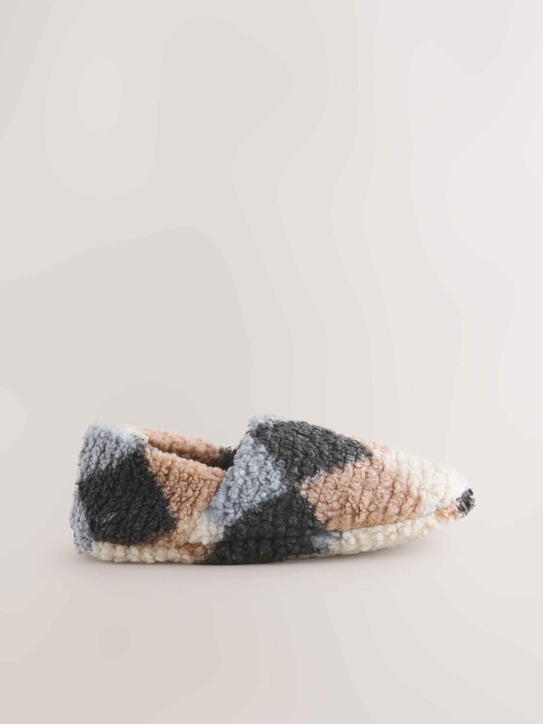 Grijs Argyle - Shoot pantoffels met borgvoering