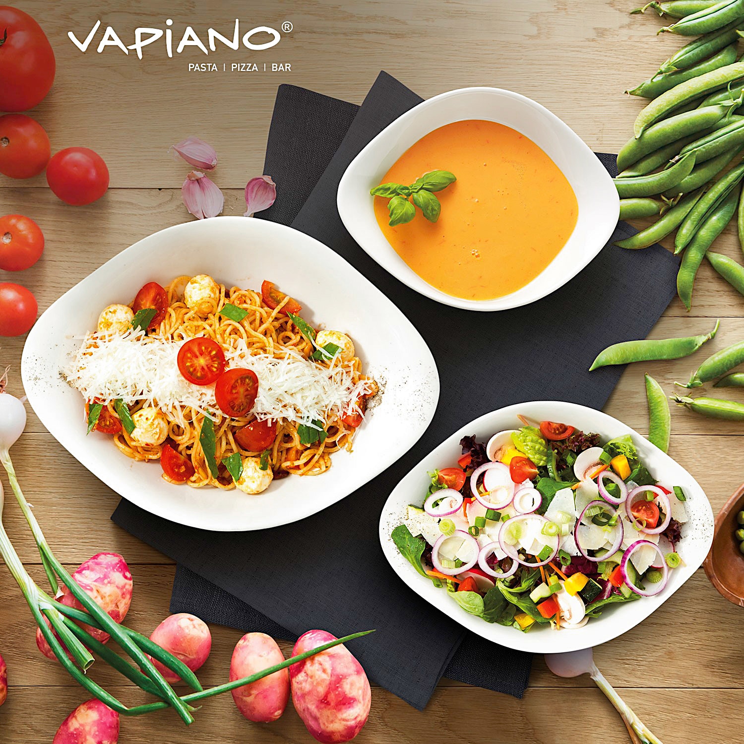 Villeroy & Boch Schalen-Set VAPIANO 6-teilig Porzellan weiß