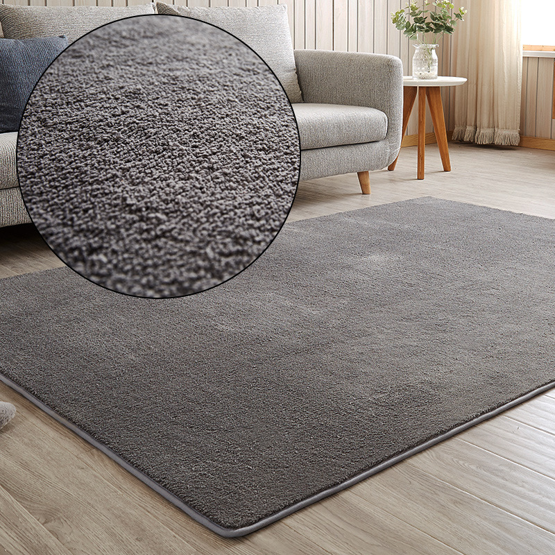 (80x160cm) Polyester Teppich Läufer Flauschige Home Deko Bodenmatte Anti-Rutsch Wohn Teppich - Dunkelgrau