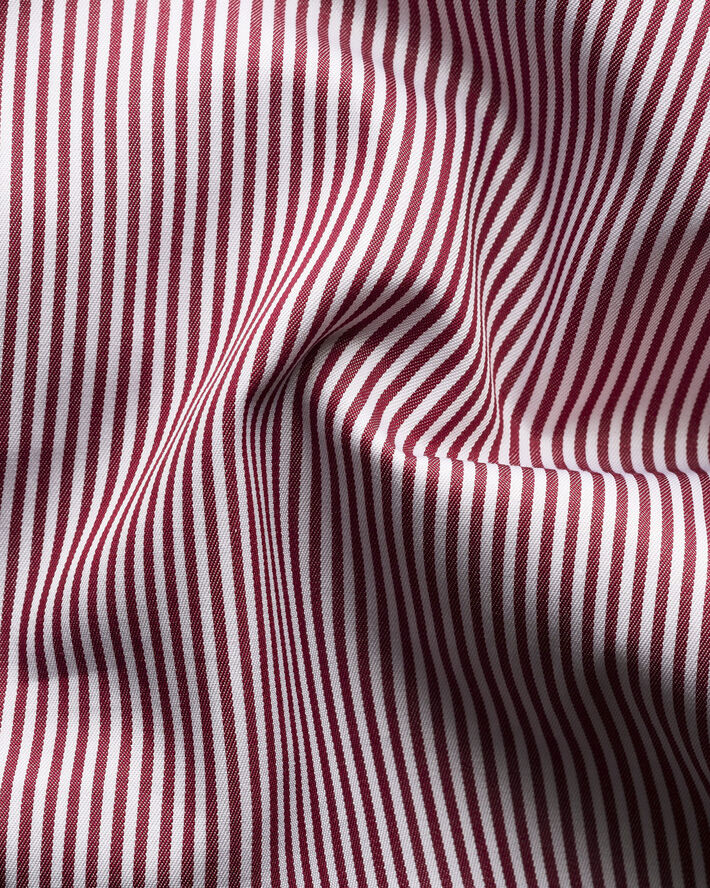 ETON Contemporary Fit Red Striped Elevatedtwill Shirt Rød