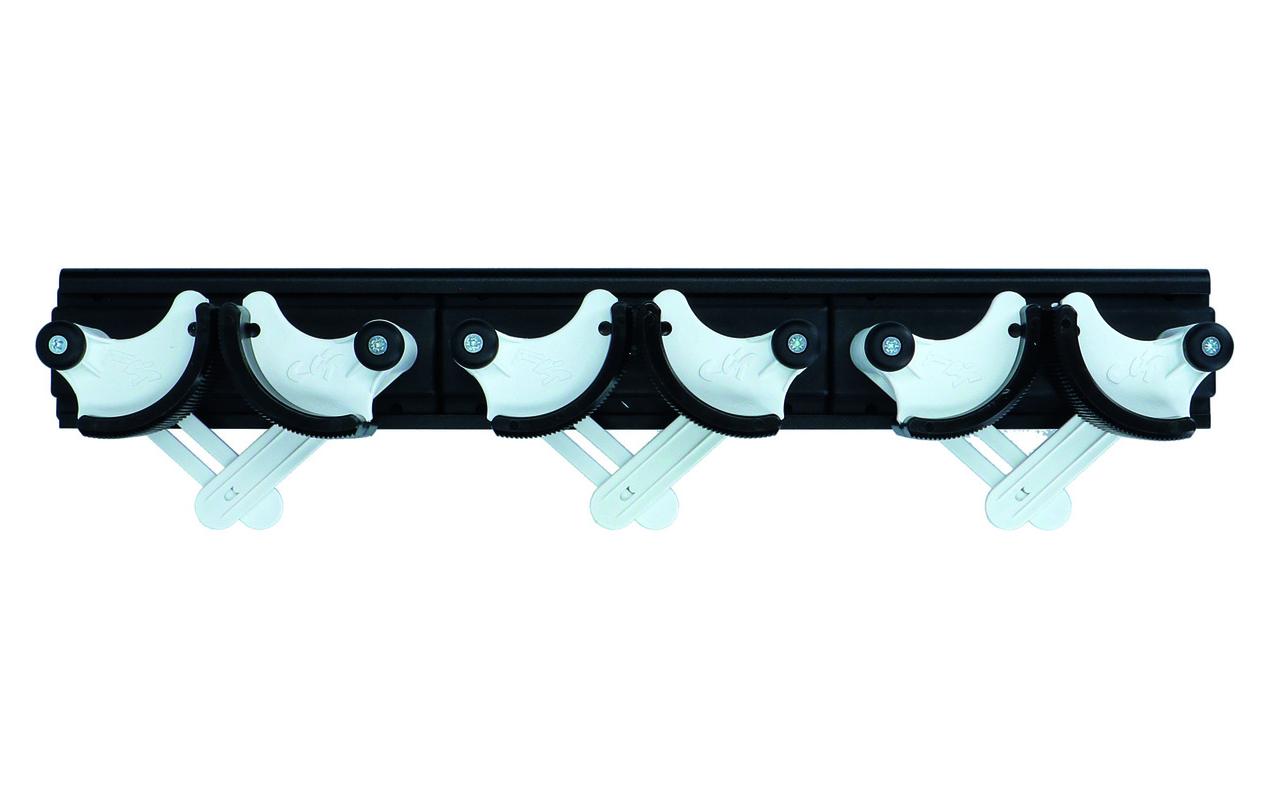 Gerätehalter-Set Flip Clip Regular 3K<br>Pulverbeschichtete Aluminium-Systemschiene mit weisem Halter