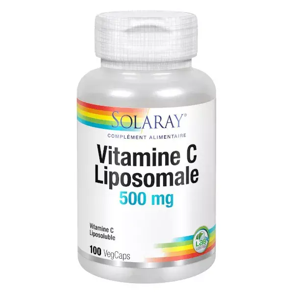 Vitamina C lipossomal Solaray 500mg, 100 cápsulas vegetais