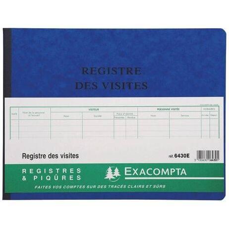 Registre des visites Exacompta 6430E, 24 x 32 cm 80 pages