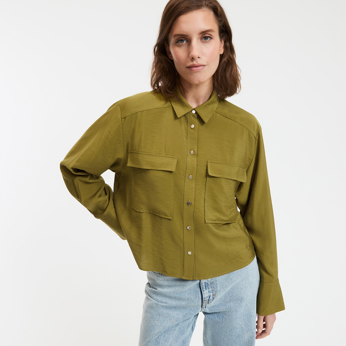 COLEÇÃO LA REDOUTE<br>Camisa curta e folgada, mangas compridas