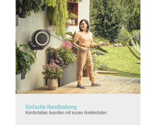 GARDENA RollUp M wandslangbox inclusief 20 m slang, 180° draaibaar en RollControl-technologie