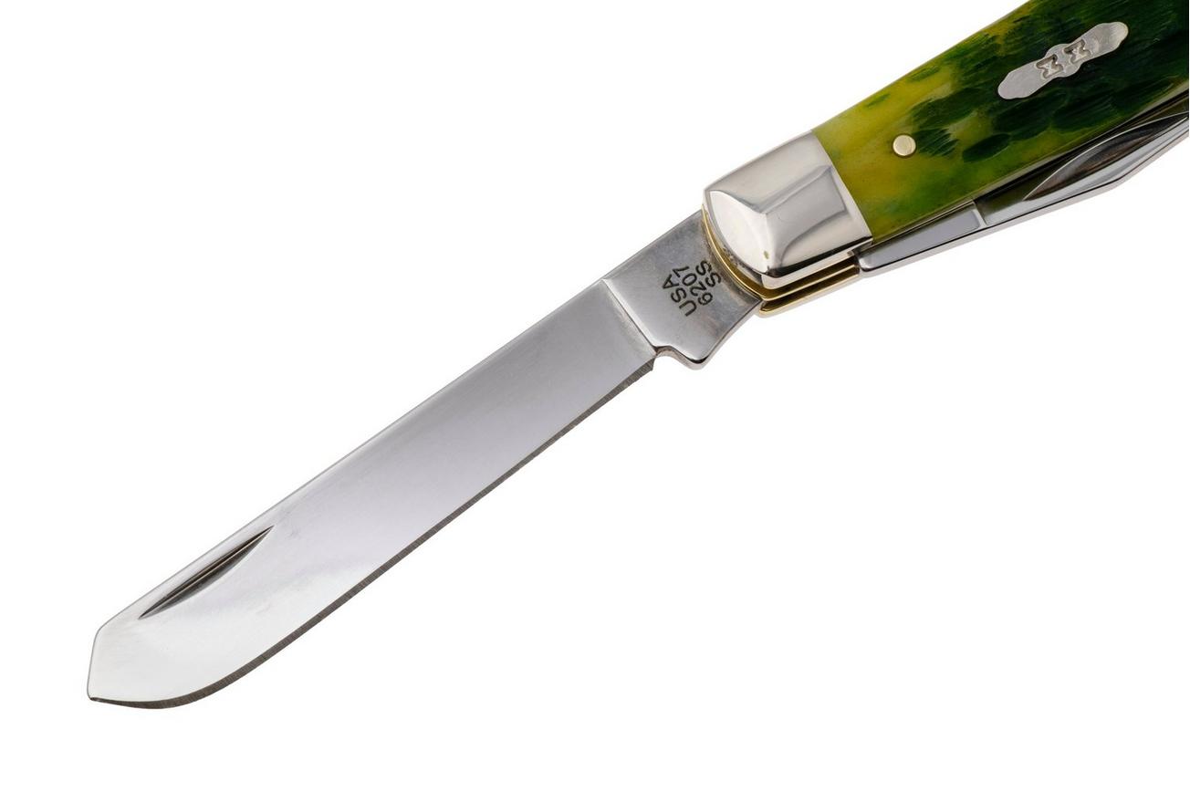 Case Mini Trapper 27861, Green Apple Bone, Peach Seed Jig, 6207 SS zakmes