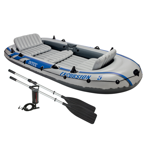 Bote inflável Intex Excursion 5 com 2 remos, 366 x 168 x 43 cm