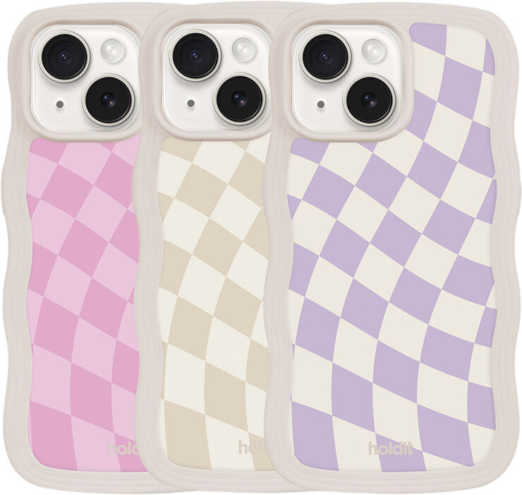 HoldIt Print Pack iPhone 12/12Pro Checkered Hvid