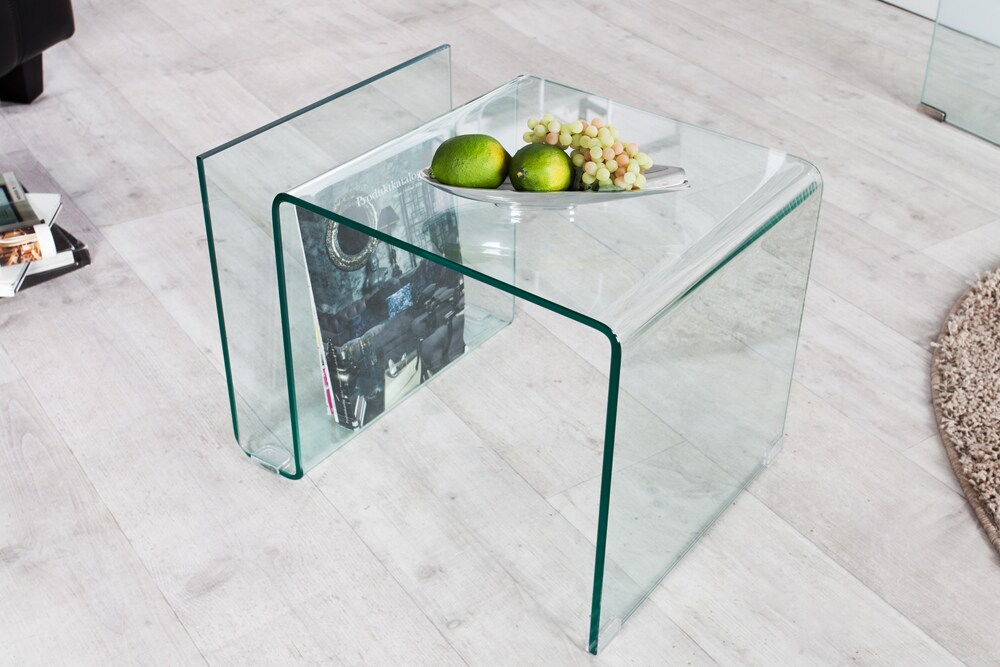 riess-ambiente Couchtisch FANTOME - 50cm Beistelltisch mit Ablage für Magazine transparent Glas
