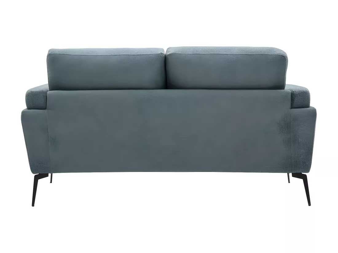 Canapé design 2 places en tissu vert de gris et métal noir MOSCO