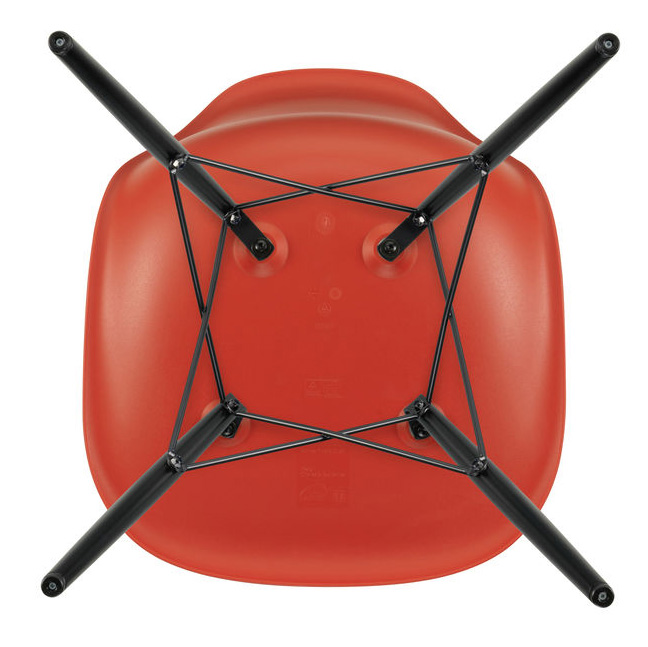 Eetkamerstoel DSW Poppy red RE esdoorn zwart