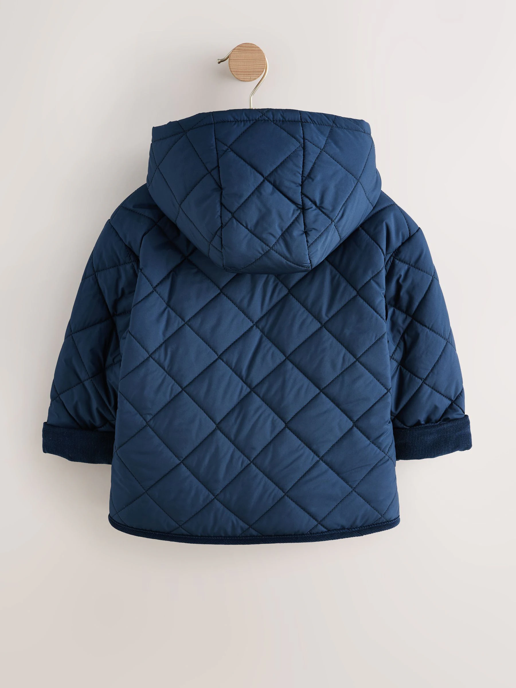 Marineblauw - Gewatteerde jas met borgvoering (3mnd-7jr)