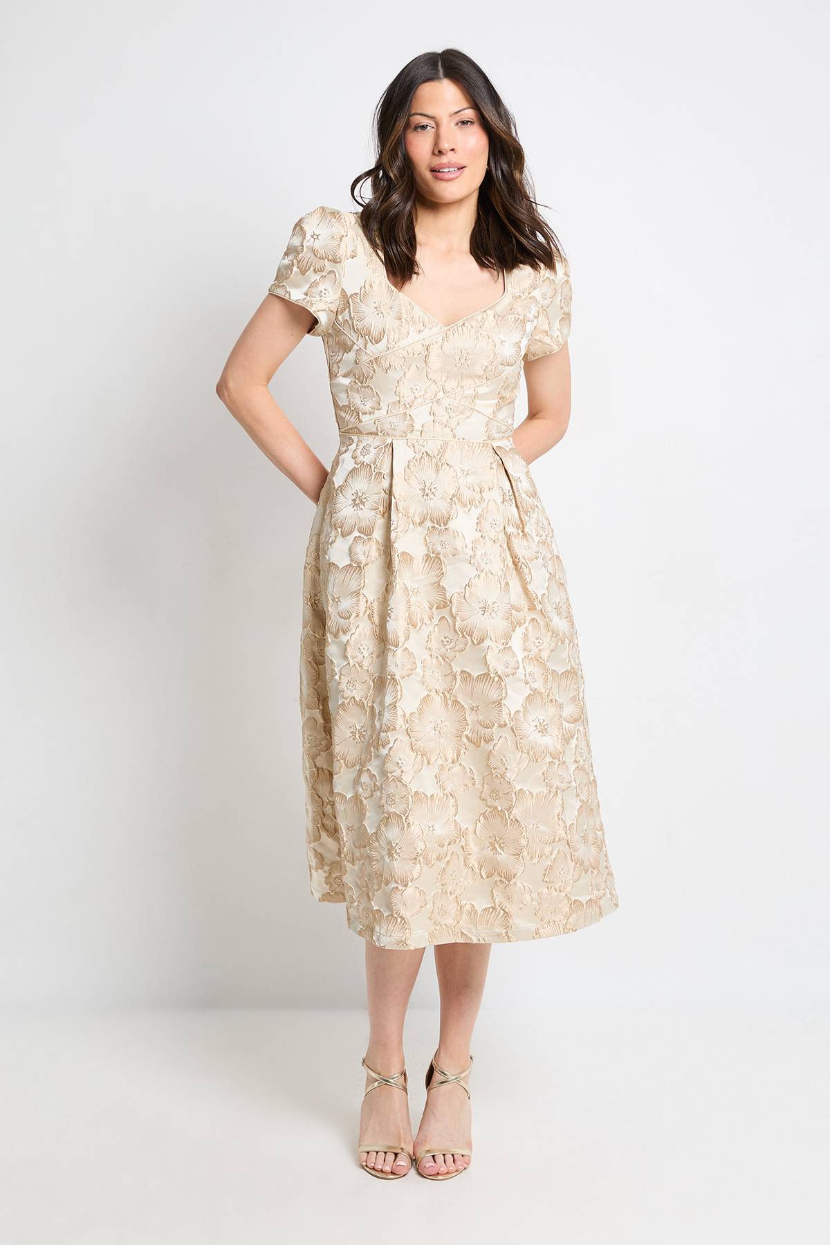Wallis Robe Midi En Jacquard Avec Détails De Coutures