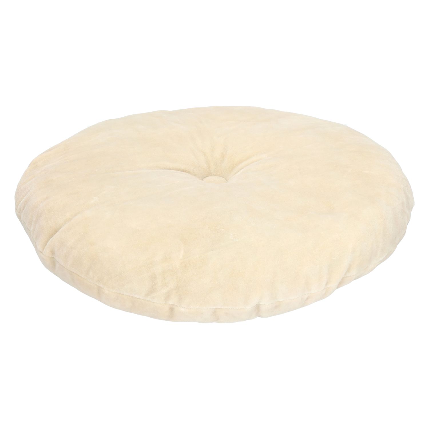 Velours kussen, bio-katoen, ecru, rond, Ø 40 cm