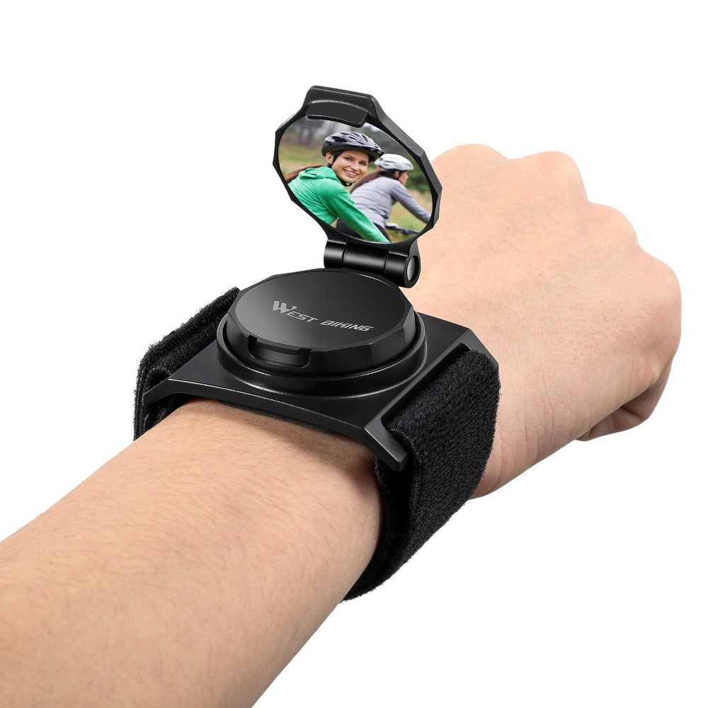 360° Universal Fahrrad Klapp Rückspiegel Velo Spiegel Armband - Schwarz