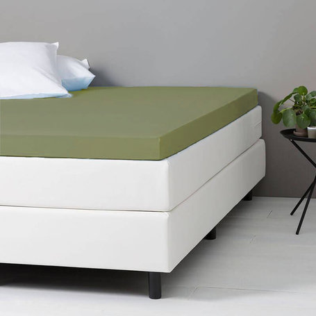 DD Katoenen Topper Hoeslaken - Groen Maat: 80 x 200