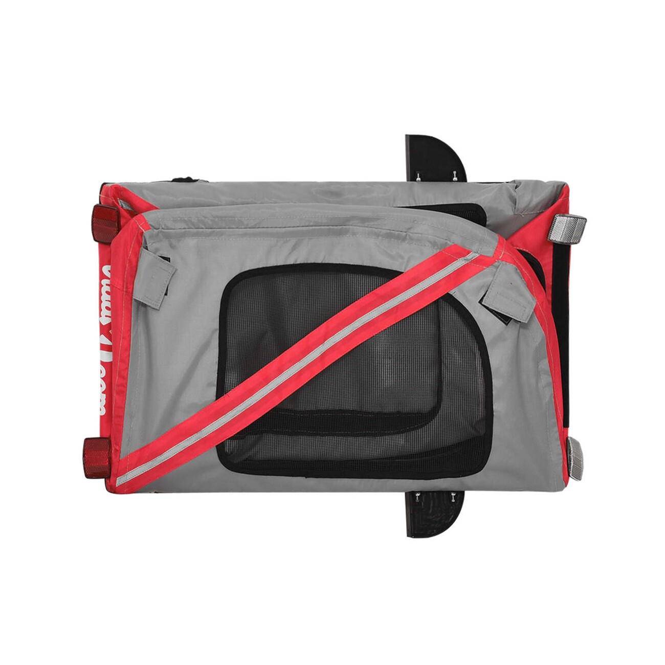 VidaXL Fahrradanhänger Hund 124 x 53 x 53 cm (L x B x H) rot