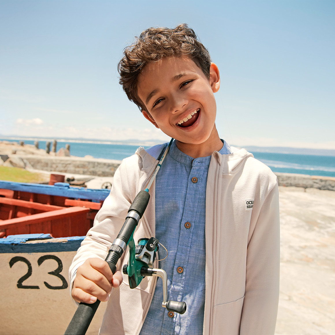 Topolino Jungen Sweatjacke mit Bio-Baumwolle beige