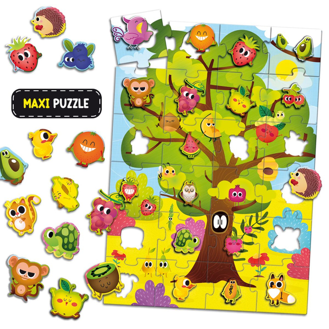 Montessori - Fruits & Co. - 2-in-1 Apfelspiel und Puzzle