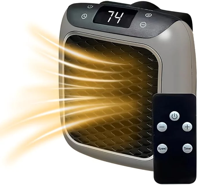 Radiateur d'appoint électrique 800W gris noir Vendos85