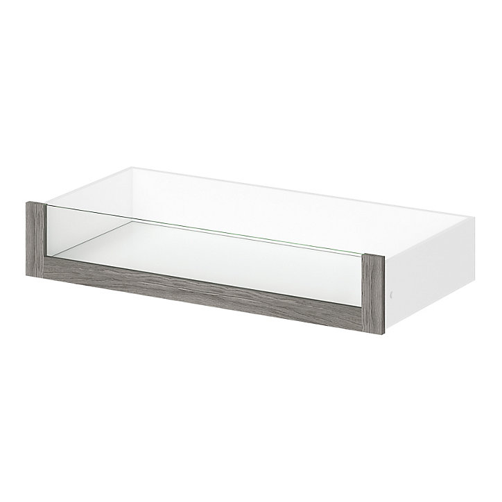 Tiroir intérieur avec façade verre chêne grisé Atomia L. 100 cm x P. 45 cm GoodHome