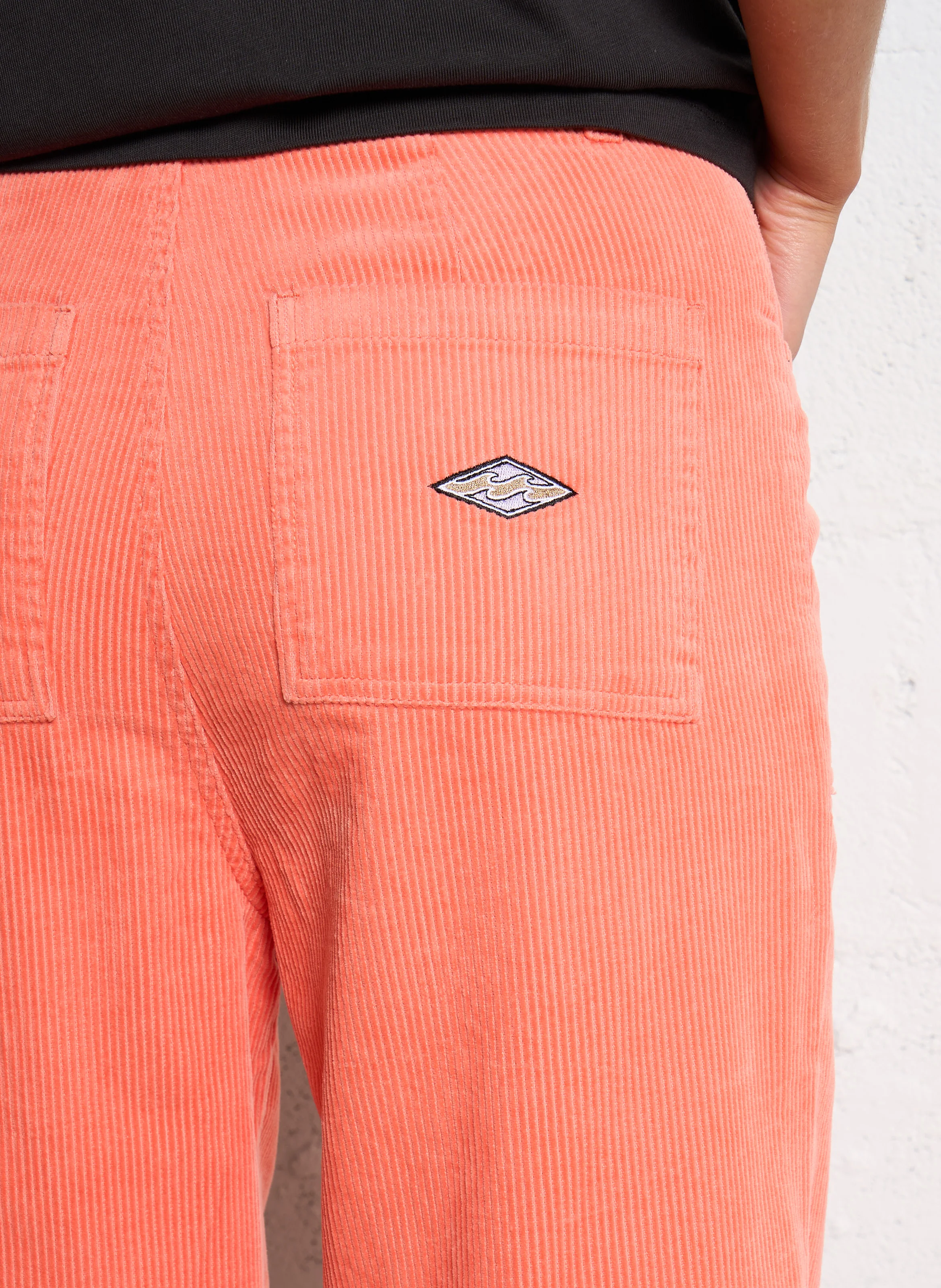SEA TONE - Pantalon droite en velours côtelé de coton | Orange