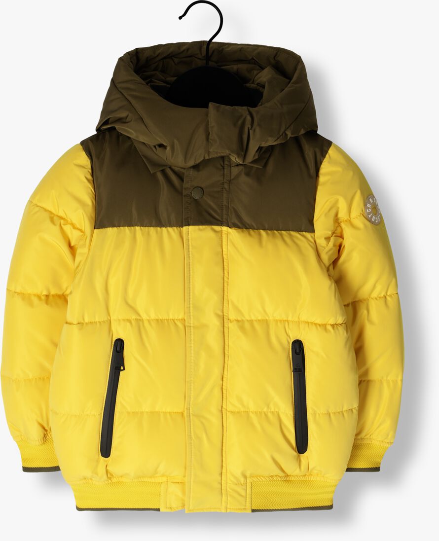 SCOTCH & SODA gele scotch & soda gewatteerde jas padded jacket in recycled polyester with waterproof zips