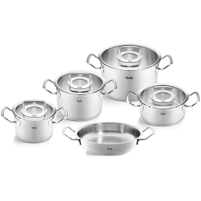 Fissler Original-Profi Collection® Topf-Set 5-tlg. mit Glasdeckel + Servierpfanne