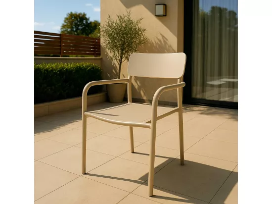 Chaise de jardin en aluminium taupe Kaïa (lot de 2)