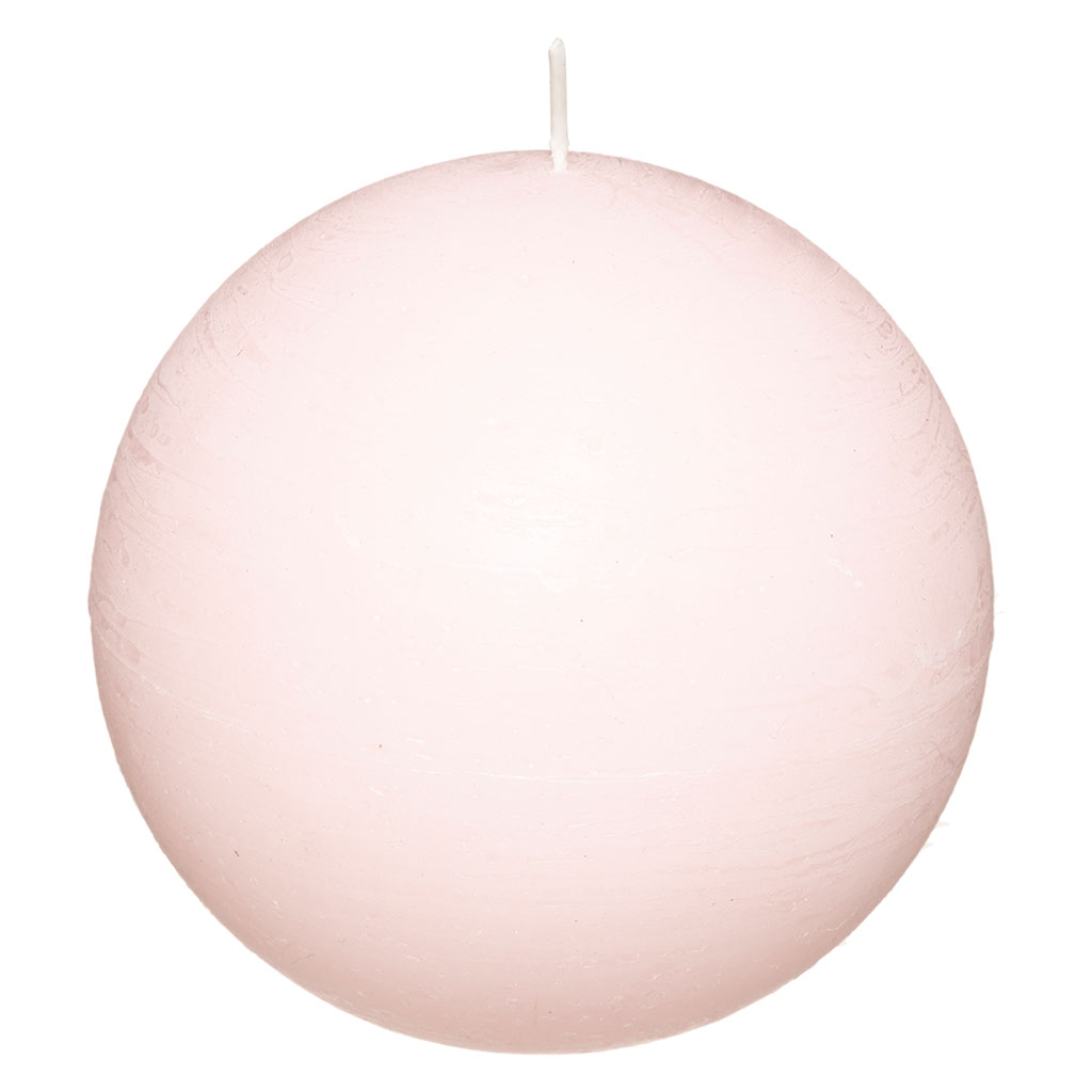 Bougie boule rustique rose D 10cm