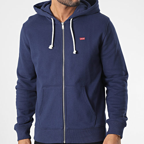 Sweat Zippé Capuche 34584 Bleu Marine