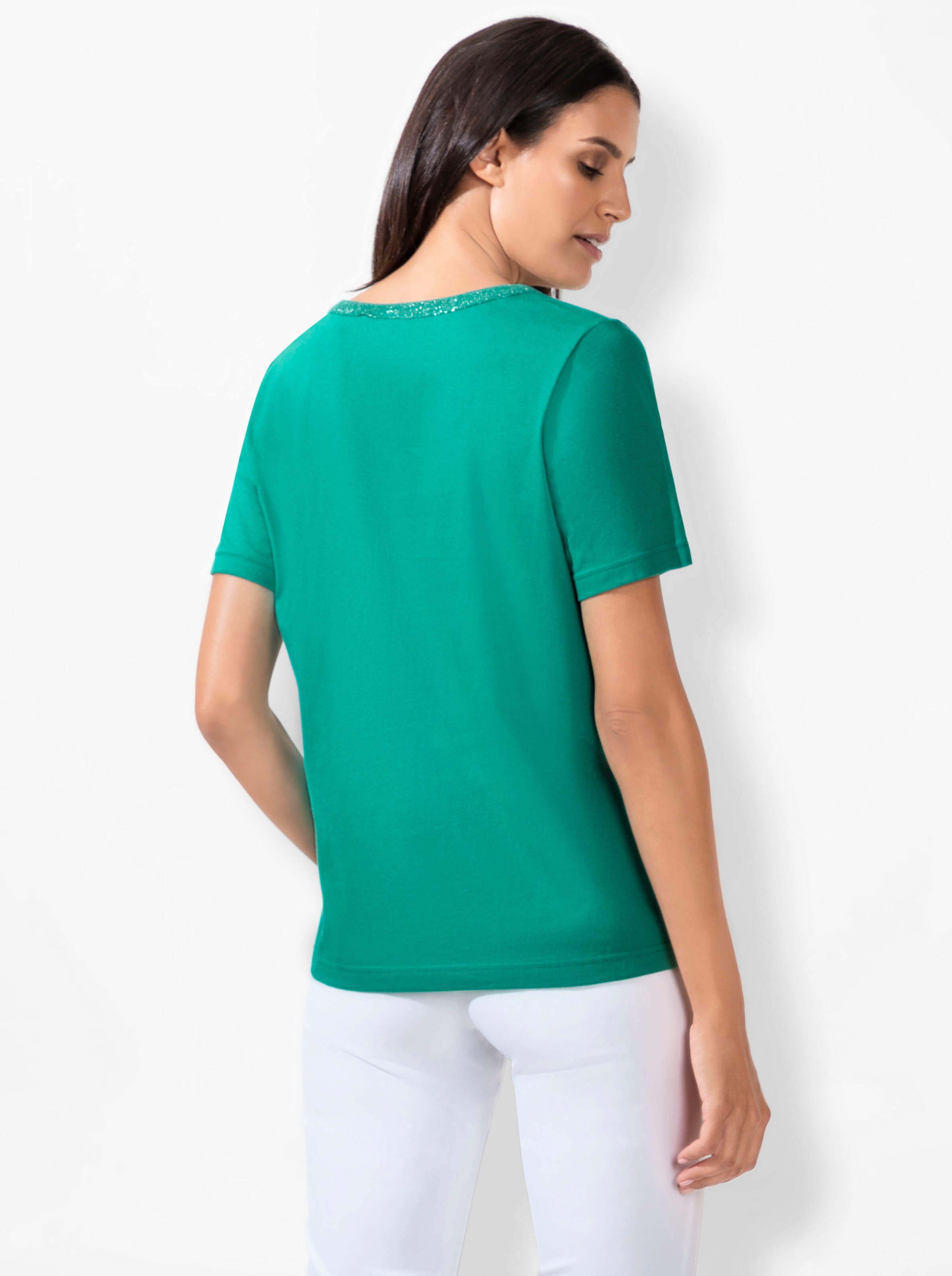 Kurzarmshirt in smaragd