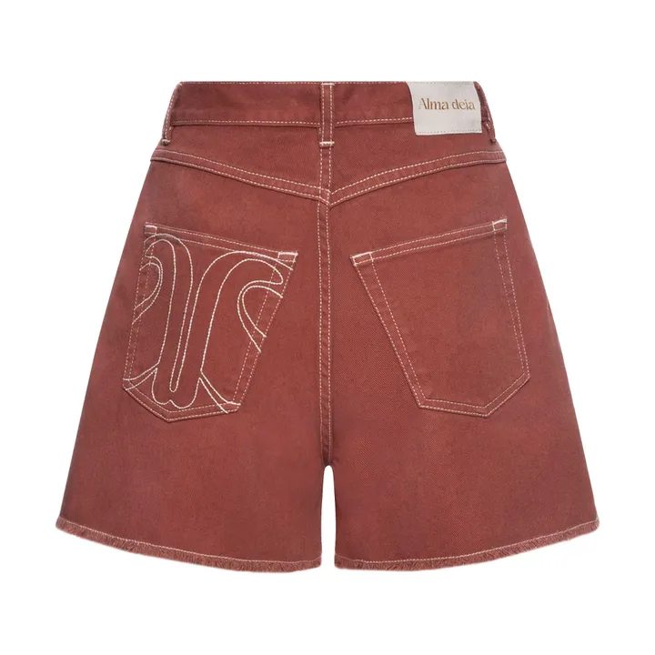 Alma Deia Short Effiloché Denim en Coton Bio | Sienne