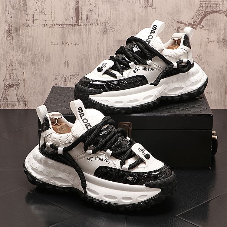 Mr Ozera - Platformsneakers met tweekleurige letters