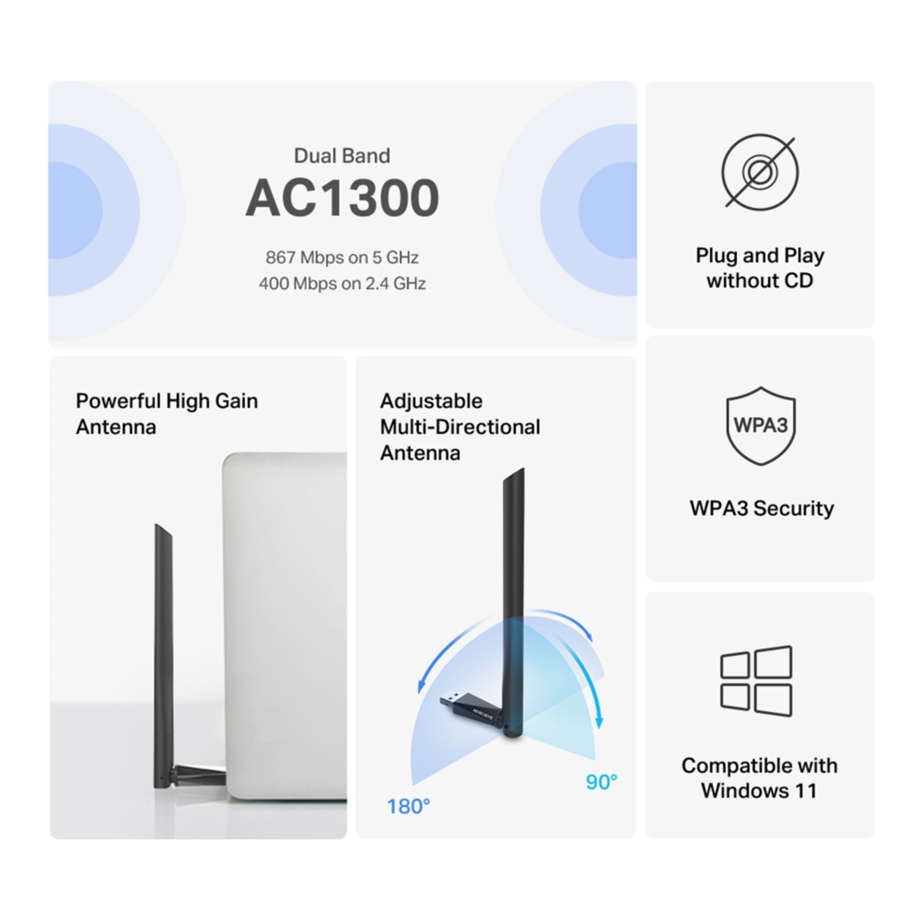 Mercusys MA30H USB nettverksadapter