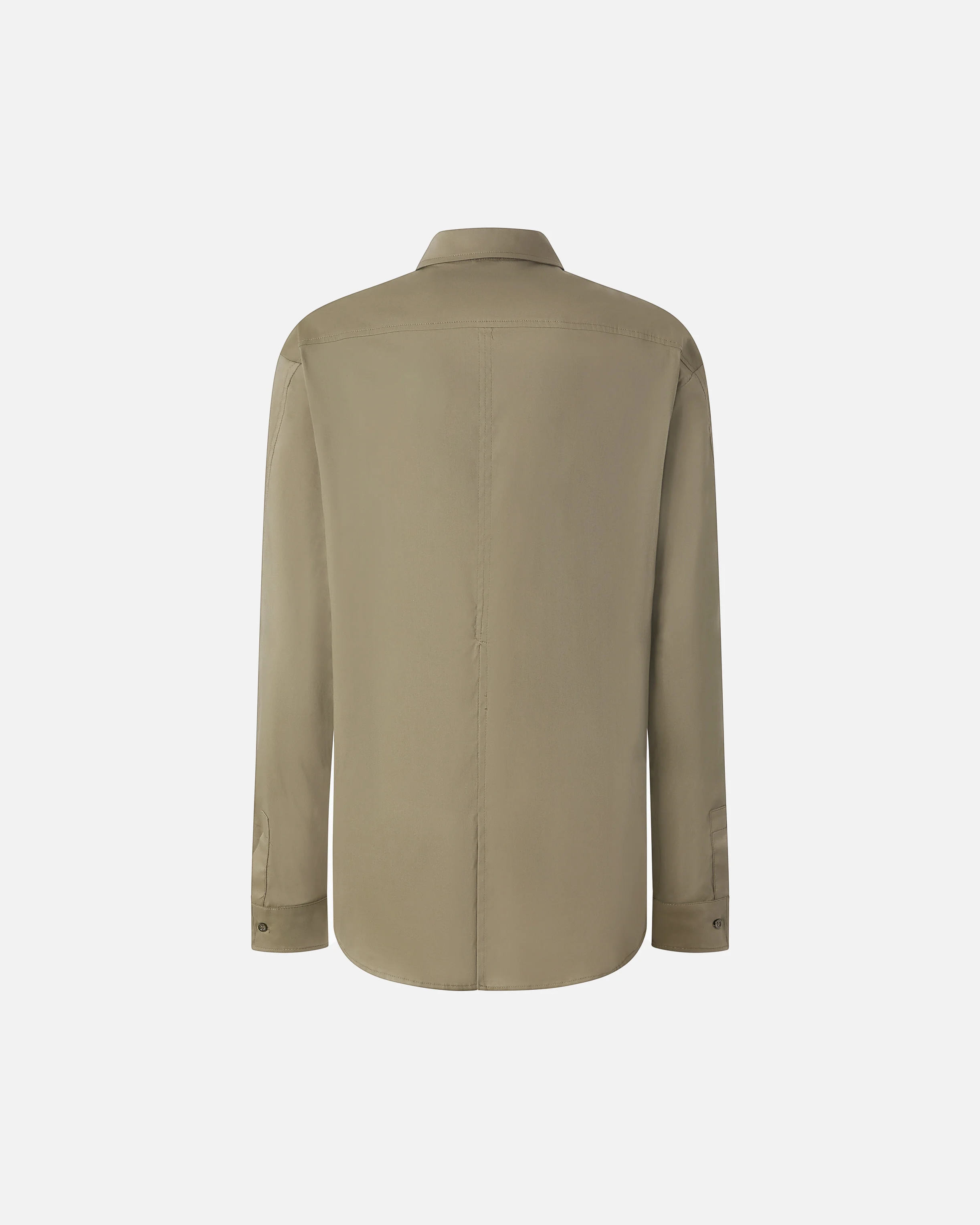 Chemise utilitaire verte en popeline stretch | Vert